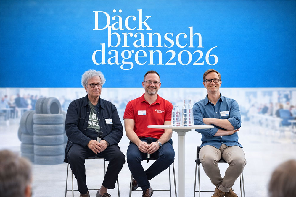 ABS Wheels p� D�ckbranschdagen 2026 tillsammans med panelen Robert Collin, Nils Sv�rd och Linus Pr�jtz