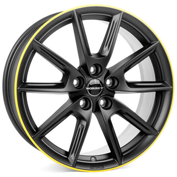 BORBET LX18 Black Matt Rim Yellow flgar
