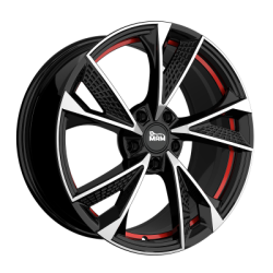 Keskin RS6 BLACK FRONT POLISH RED INSIDE fälgar