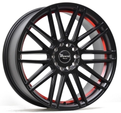 Status Boost Wheels B362 Glossblack Red stripe fälgar