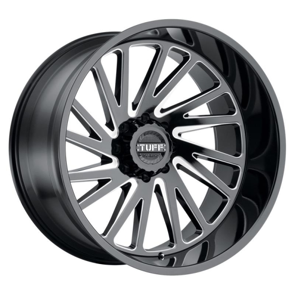 TUFF Tuff T2A GLOSS BLACK W  MILLED SPOKES flgar