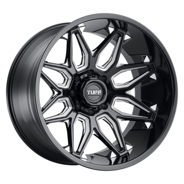 TUFF Tuff T3B GLOSS BLACK W  MILLED SPOKES flgar