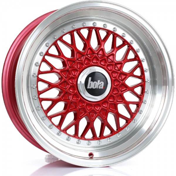 BOLA TX09 CANDY RED POLISHED LIP 4x108 ET 20-38 CB 74.1 - TX09